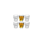 Set of 6 Skull Shot Glasses – 1.75 oz Glass Novelty Drinkware for Halloween Parties, Cocktail Bars & Home Decor