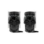 Skull Mason Jar with Lid, 4-Piece Set (2 skull Mason Jars & 2 Lids) 42oz, Black