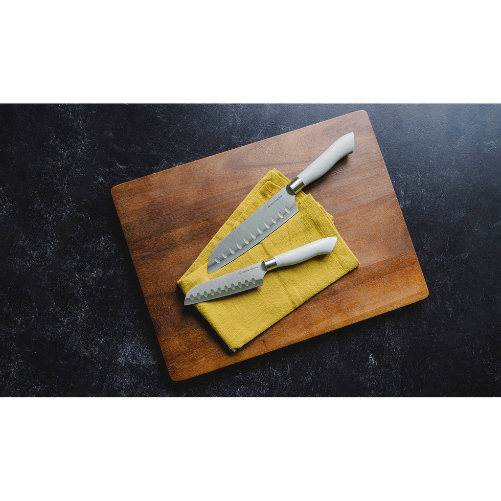 EcoCut 2 Piece Santoku Knife Set With Blade Guards, Grey