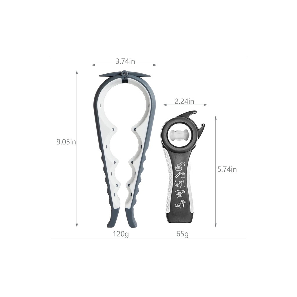 UNIVERSAL BOTTLE AND JAR OPENER SET- GREY