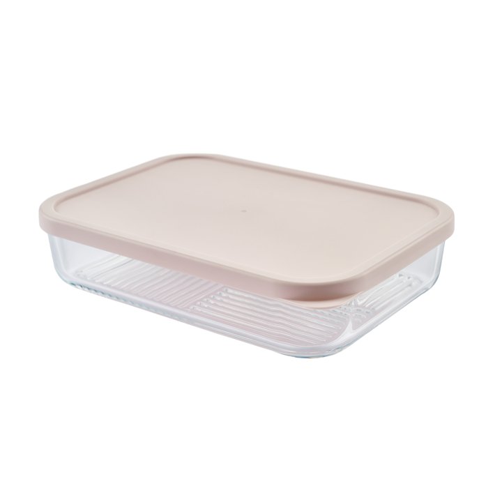 Container Culture 6-Piece Airtight Glass Food Storage Set with Lids, 25.35oz & 40.57oz Mixed Sizes - Berry Blush