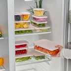 Container Culture 12-Piece Airtight Glass Food Storage Containers with Lids, 6 x 17.6oz - Berry Blush