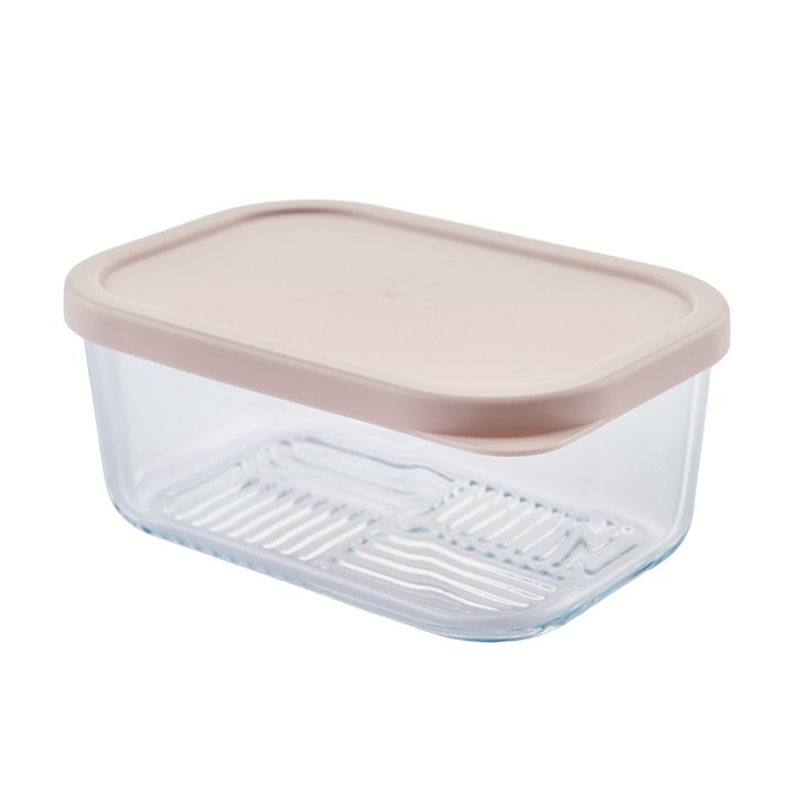 Container Culture 6-Piece Airtight Glass Food Storage Set with Lids, 25.35oz & 40.57oz Mixed Sizes - Berry Blush