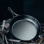 Black 2 Piece Lightweight Cast Iron Skillet Set -  Made in USA