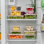 Container Culture 12-Piece Airtight Glass Food Storage Set with Lids, 25.35oz & 40.57oz Mixed Sizes - Cashew Cream