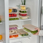 Container Culture 12-Piece Airtight Glass Food Storage Set with Lids, 25.35oz & 40.57oz Mixed Sizes - Cashew Cream