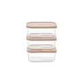 Container Culture 6-Piece Airtight Glass Food Storage Containers with Lids, 3 x 25.4oz - Cashew Cream