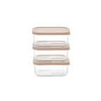 Container Culture 6-Piece Airtight Glass Food Storage Containers with Lids, 3 x 25.4oz - Cashew Cream