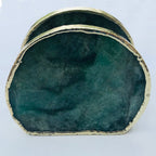 Hand Rounded Green Agate Napkin Holder/Natural Stone Napkin Holder/Paper Napkin Holder/Desk Napkin Holder/Picnic Holder