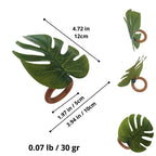 Charlo's Set 24 Green Monstera Leaf Tropical Napkin Rings Ecofriendly Pack for dining table decor