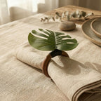 Charlo's Set 24 Green Monstera Leaf Tropical Napkin Rings Ecofriendly Pack for dining table decor