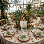 Charlo's Set 24 Green Monstera Leaf Tropical Napkin Rings Ecofriendly Pack for dining table decor