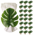 Charlo's Set 24 Green Monstera Leaf Tropical Napkin Rings Ecofriendly Pack for dining table decor