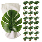 Charlo's Set 24 Green Monstera Leaf Tropical Napkin Rings Ecofriendly Pack for dining table decor