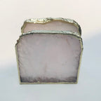 Rose Quartz Napkin Holder/Natural Stone Napkin Holder/Paper Napkin Holder/Desk Napkin Holder/Picnic Holder