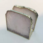 Rose Quartz Napkin Holder/Natural Stone Napkin Holder/Paper Napkin Holder/Desk Napkin Holder/Picnic Holder