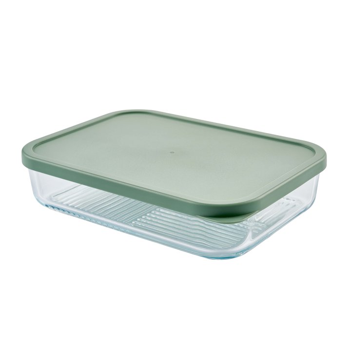 Container Culture 4-Piece Airtight Glass Food Storage Set with Lids, 40.57oz & 57.5oz Mixed Sizes - Soft Sage