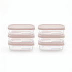 Container Culture 12-Piece Airtight Glass Food Storage Containers with Lids, 6 x 17.6oz - Berry Blush