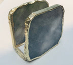 Gray Agate Napkin Holder/Natural Stone Napkin Holder/Paper Napkin Holder/Desk Napkin Holder/Picnic Holder