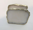 White Agate Napkin Holder/Natural Stone Napkin Holder/Paper Napkin Holder/Desk Napkin Holder/Picnic Holder